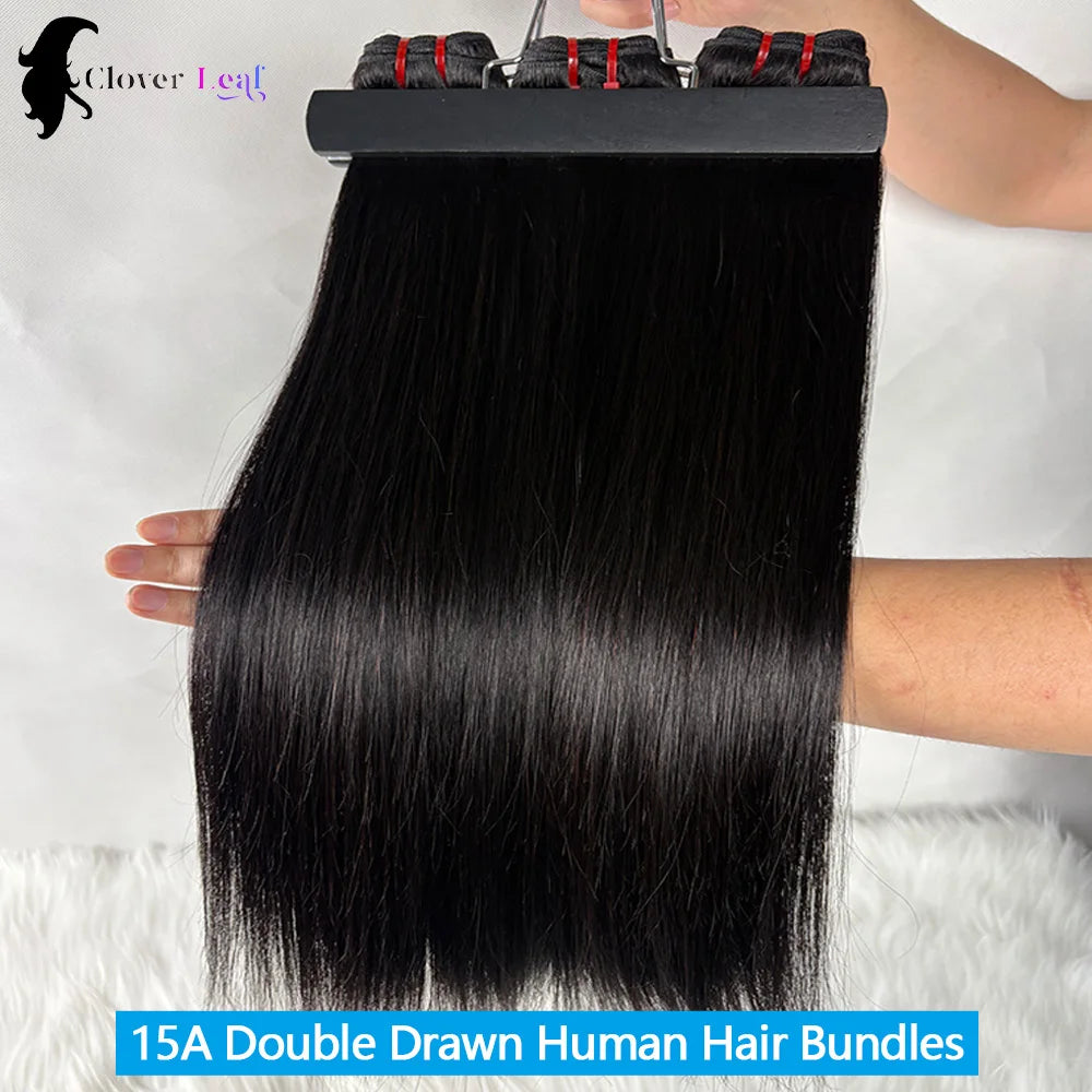 15A Double Drawn Human Hair Bundles Vietnamese Raw Hair Bundles 100% Human Hair Straight Bundles Unprocessed Hair Extensions